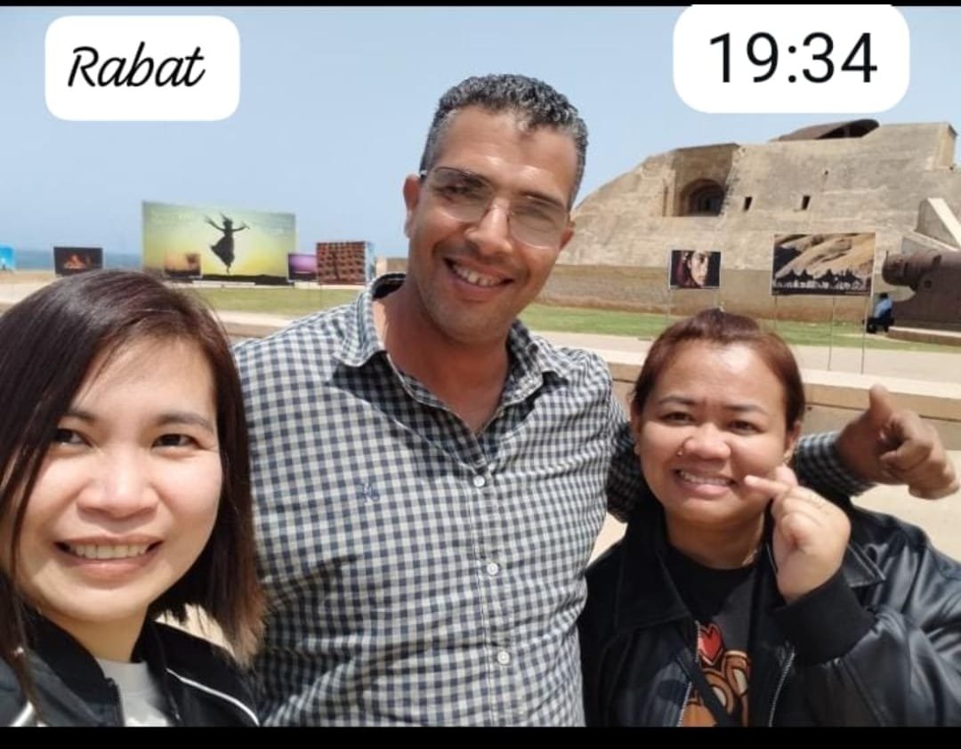 Travellers with their driver in Rabat